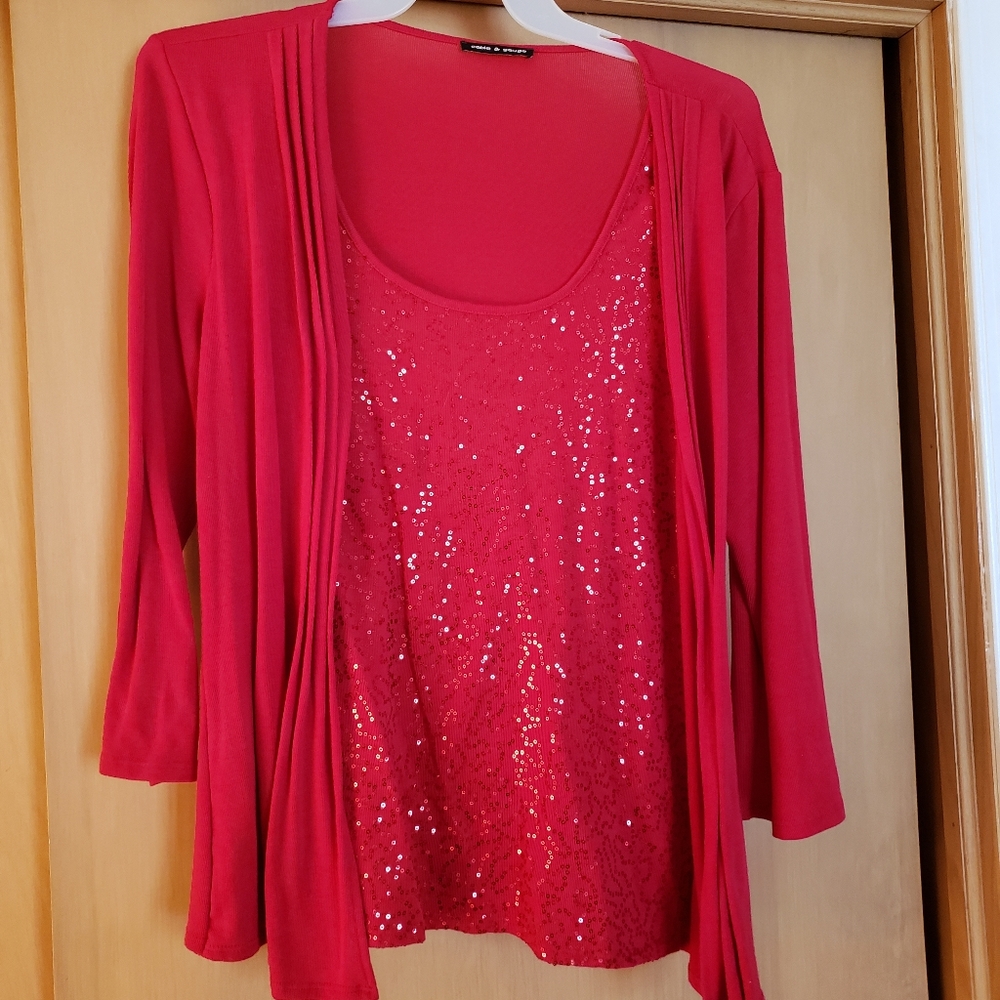 Cable & Gauge Sweater size XL, Red